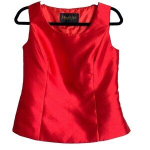 Women's Vibrant Red Sleeveless Top